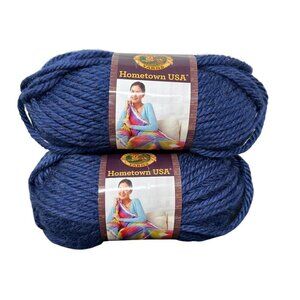 Lion Brand Yarn Hometown USA San Diego Navy Acrylic 5 Oz Super Bulky 6 Skein 111